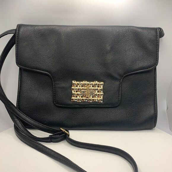 Rampage Black and Gold Shoulder Purse - Picture 1 of 6